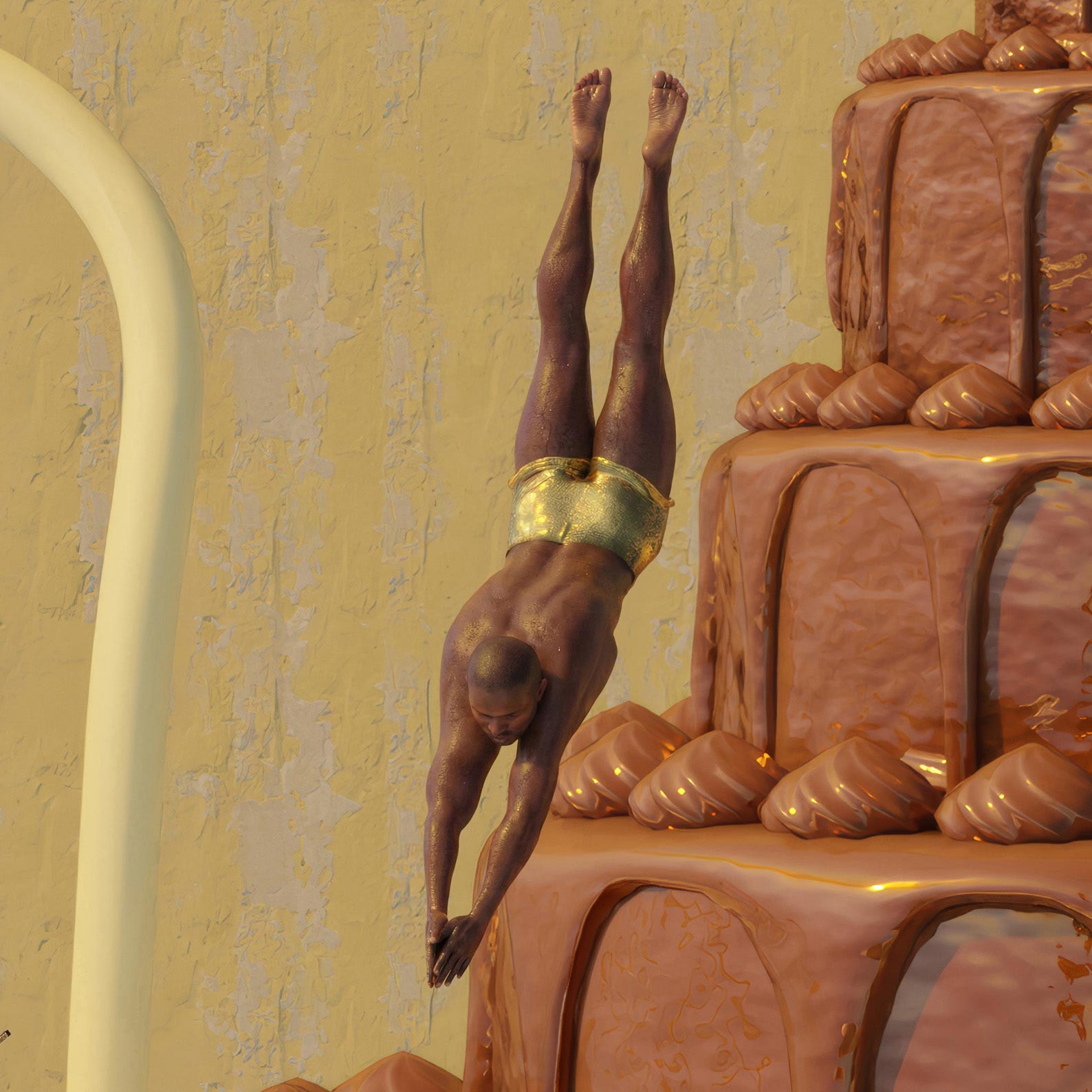 Extreme Close Up Detail Of Chocolate Dive