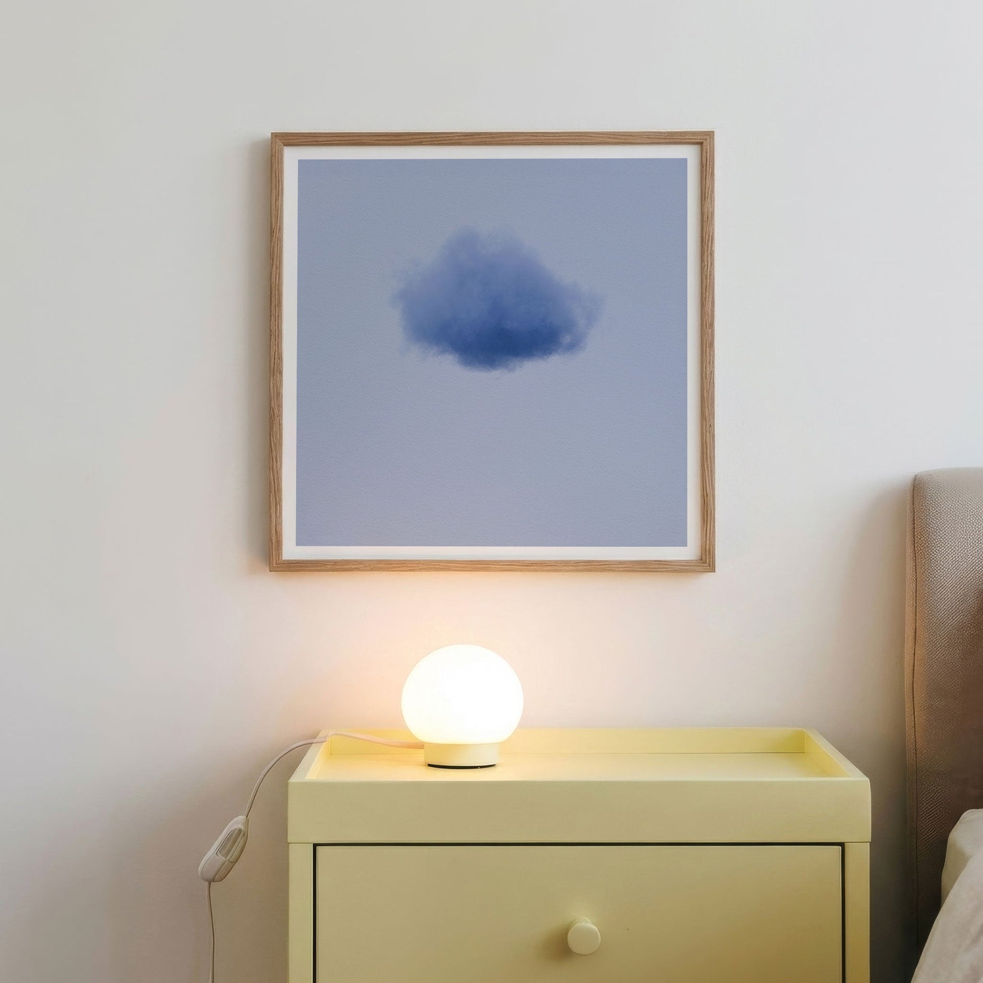 Framed Wall Art Of Colorful Cloud · Blue, Square