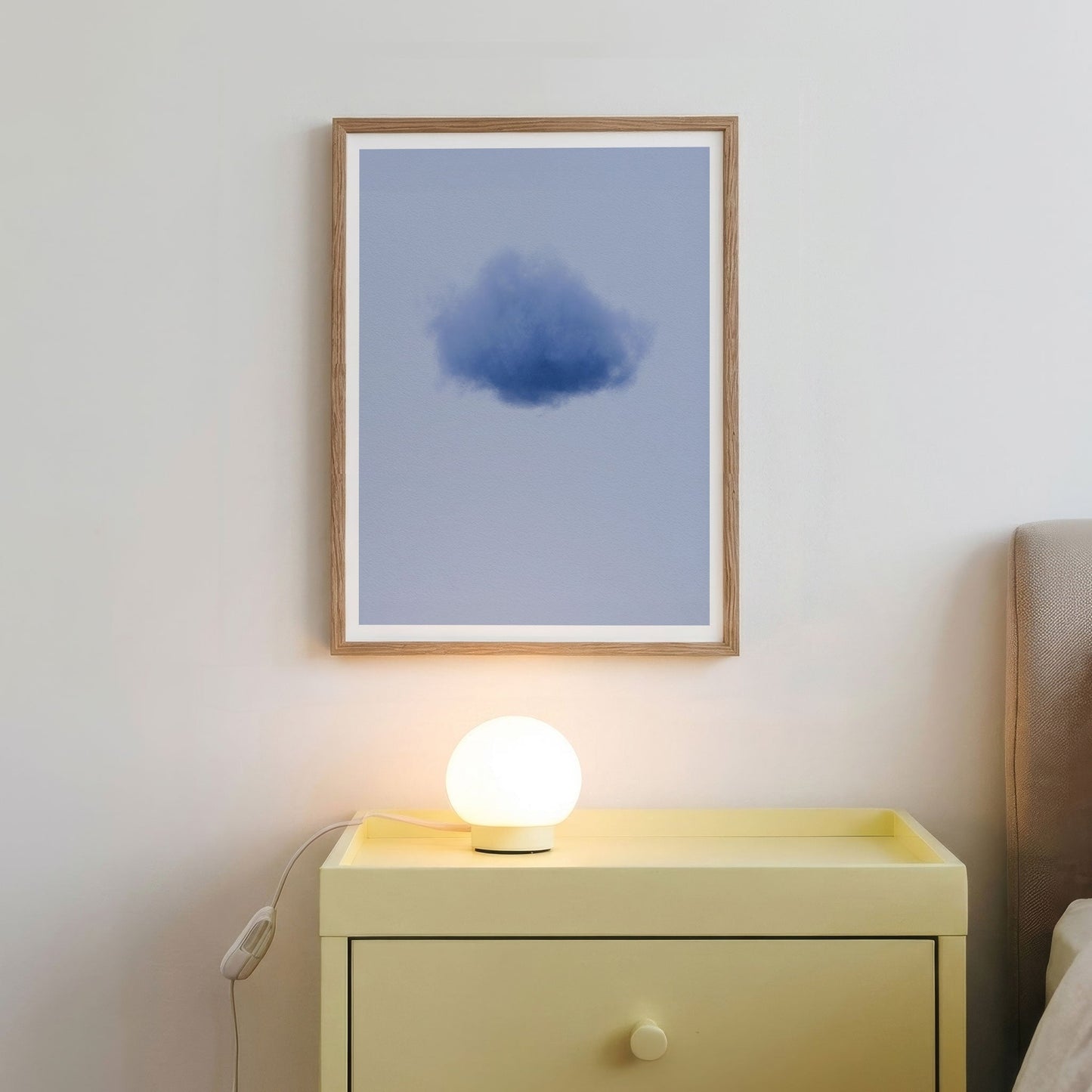 Framed Wall Art Of Colorful Cloud · Blue, Vertical