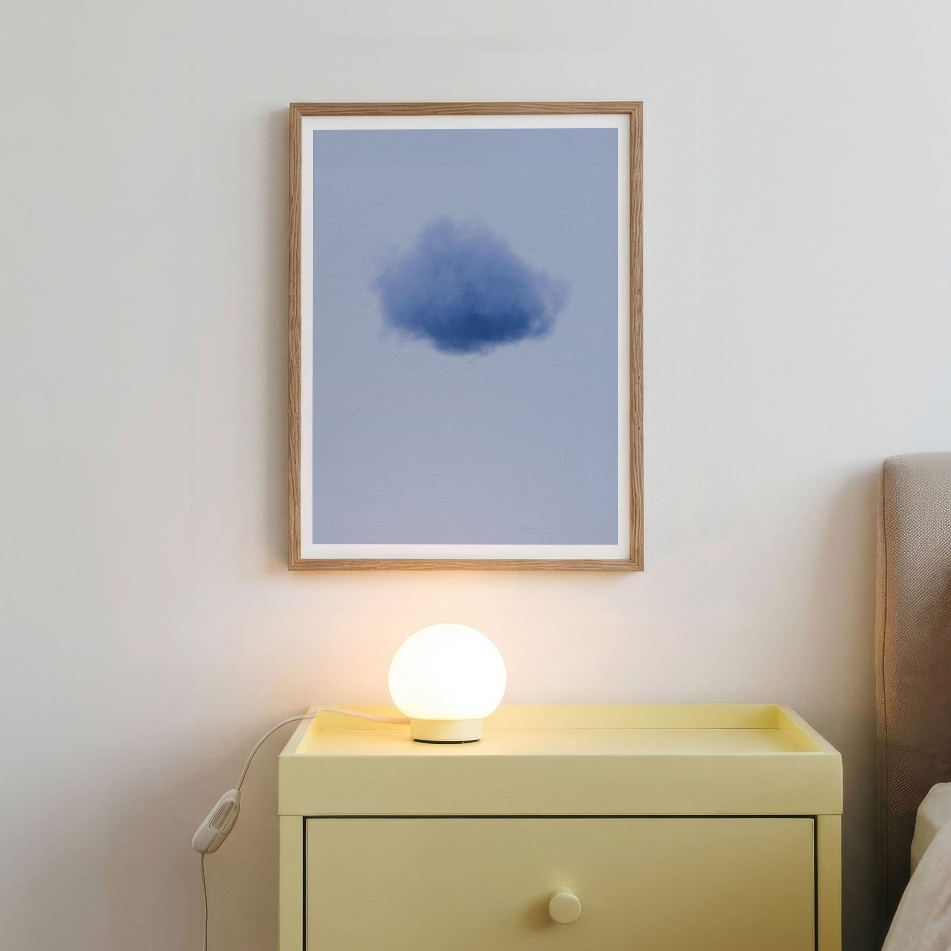 Framed Wall Art Of Colorful Cloud · Blue, Vertical
