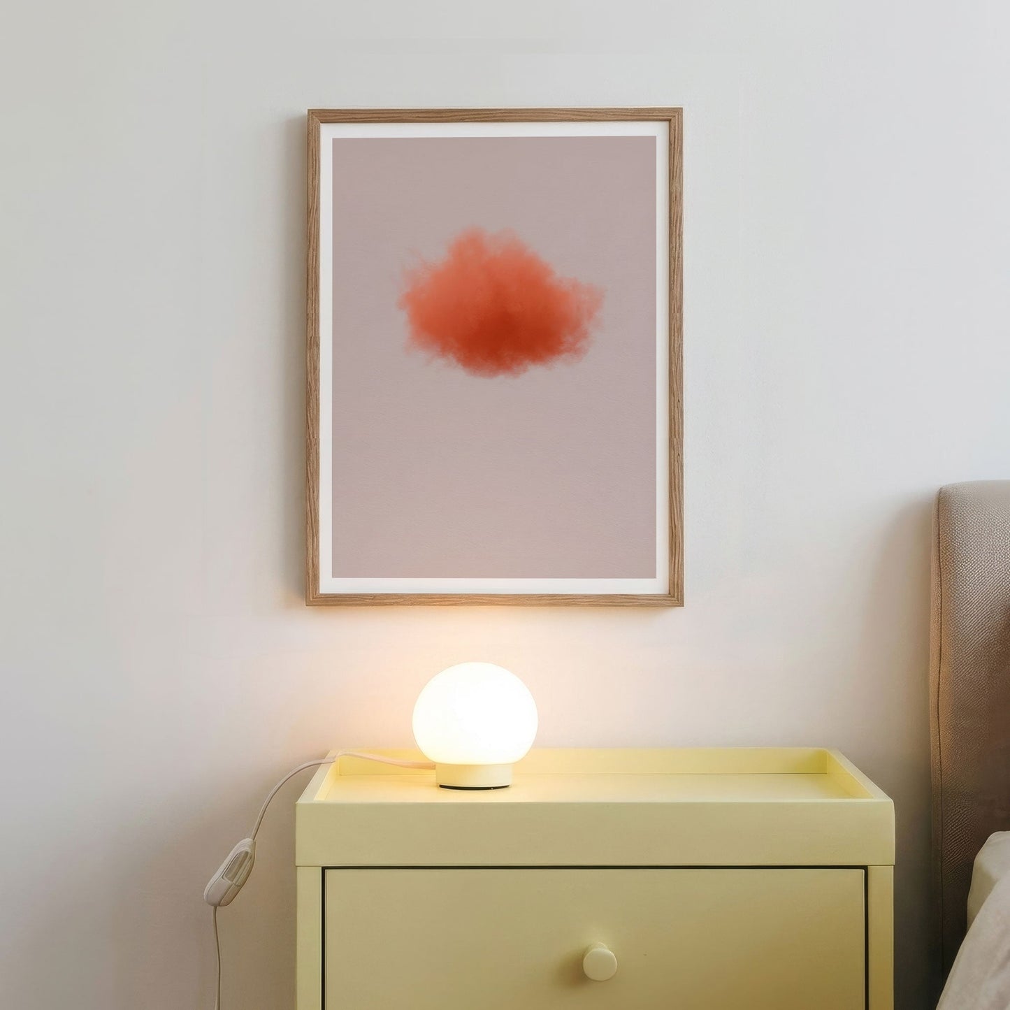 Framed Wall Art Of Colorful Cloud · Burnt Orange, Vertical