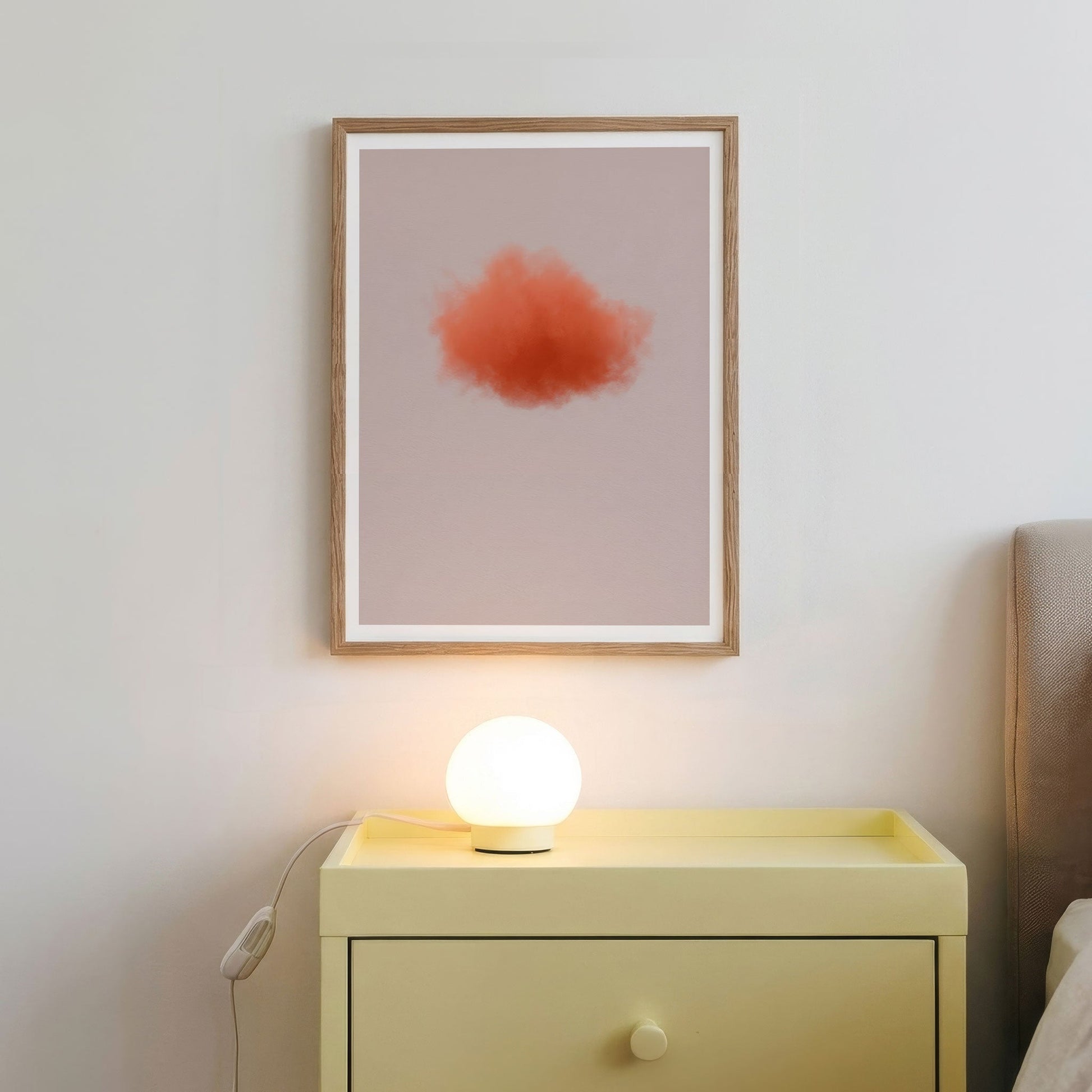 Framed Wall Art Of Colorful Cloud · Burnt Orange, Vertical