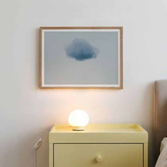 Framed Wall Art Of Colorful Cloud · Dusty Blue, Horizontal