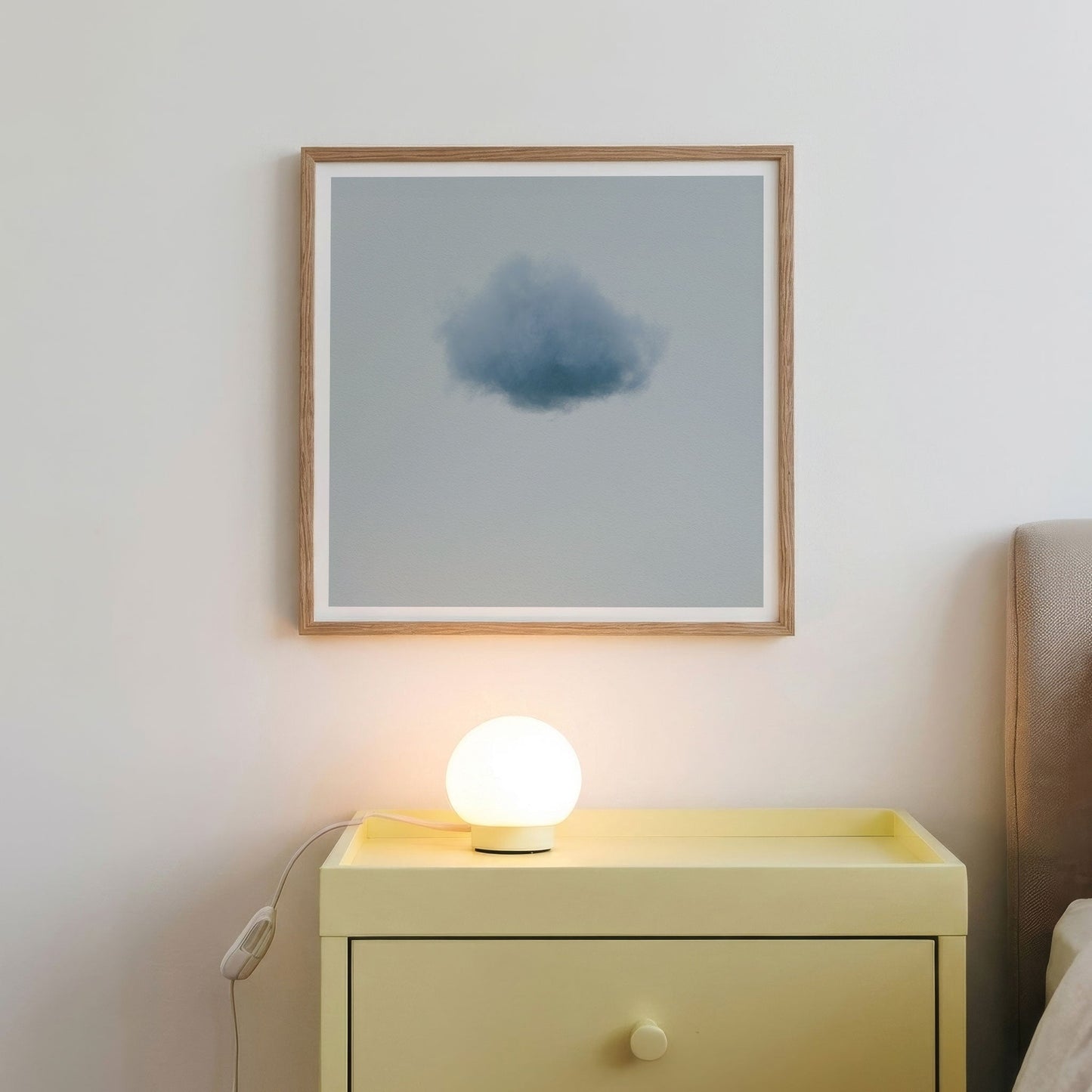 Framed Wall Art Of Colorful Cloud · Dusty Blue, Square