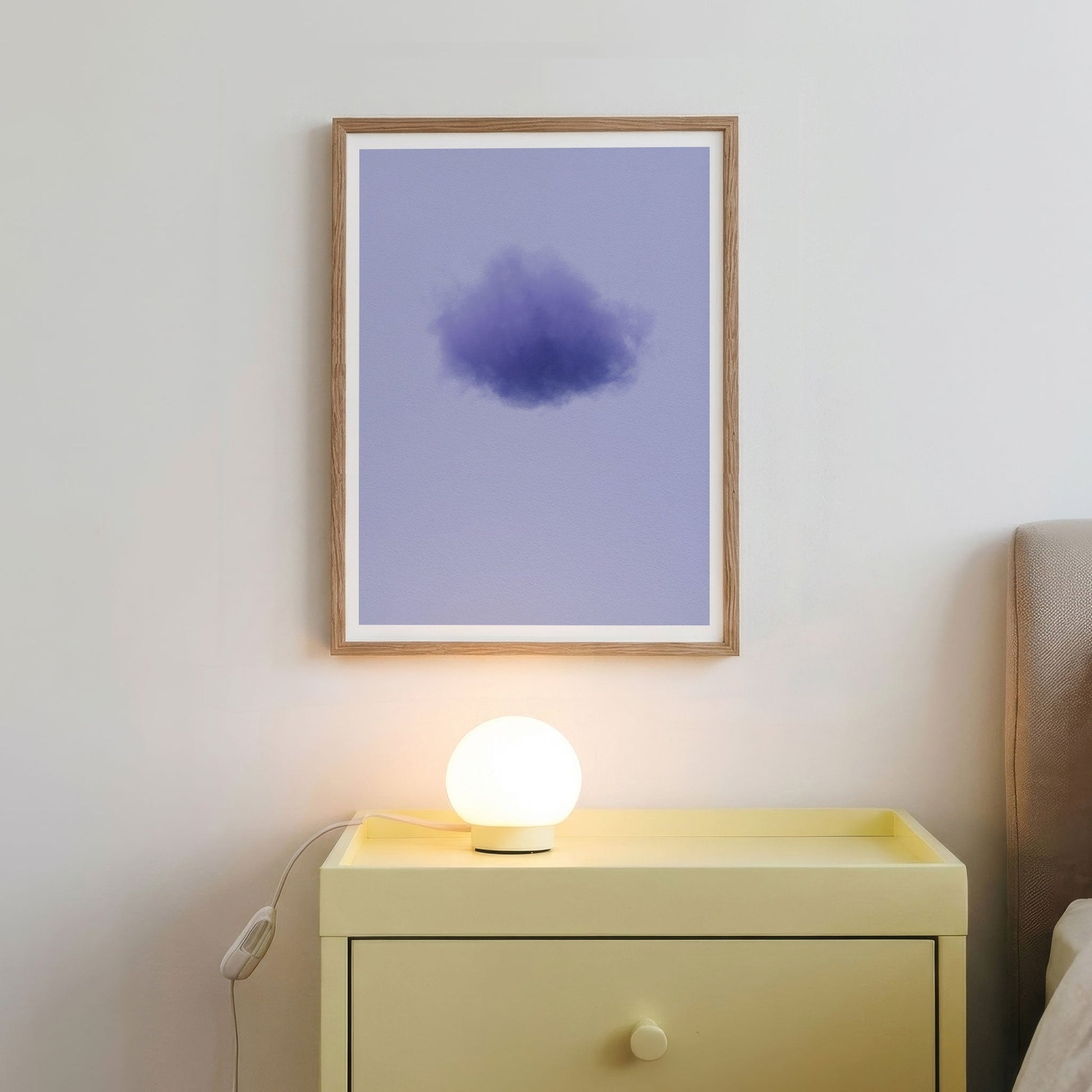 Framed Wall Art Of Colorful Cloud · Purple, Vertical