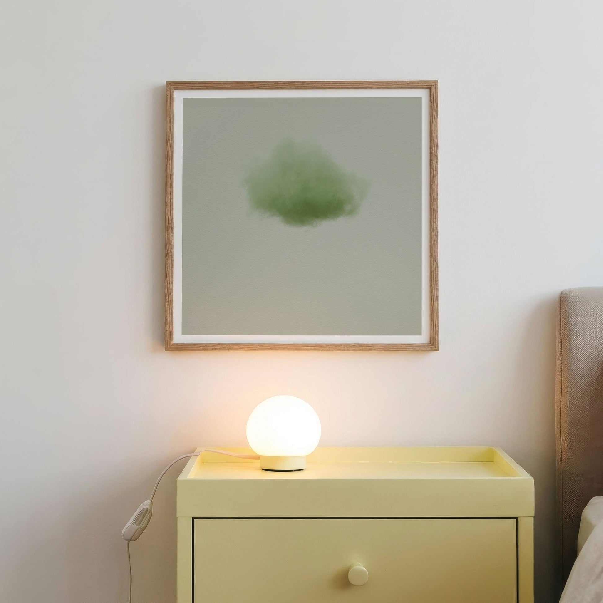 Framed Wall Art Of Colorful Cloud · Sage Green, Square