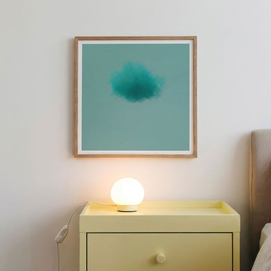 Framed Wall Art Of Colorful Cloud · Tiffany Blue, Square