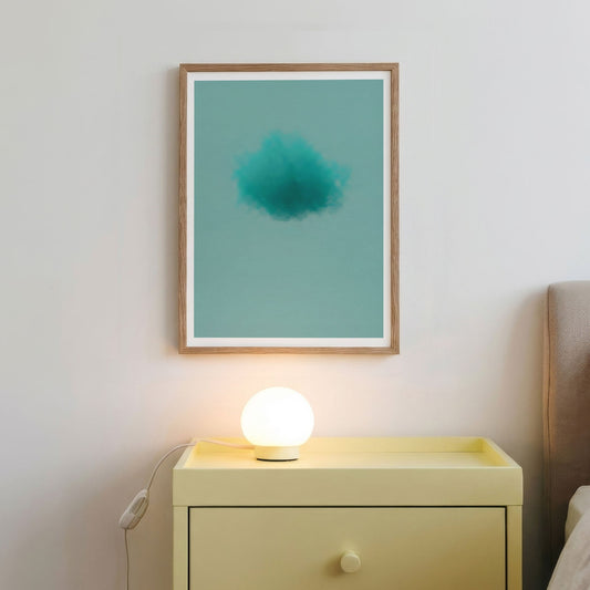 Framed Wall Art Of Colorful Cloud · Tiffany Blue, Vertical