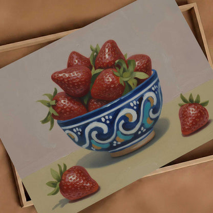 Countryside Strawberries, Horizontal, Art Print