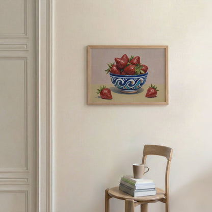 Countryside Strawberries, Horizontal, Framed Art