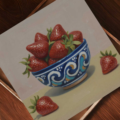 Countryside Strawberries, Square, Art Print