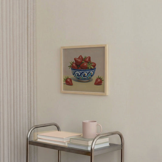 Countryside Strawberries, Square, Framed Art