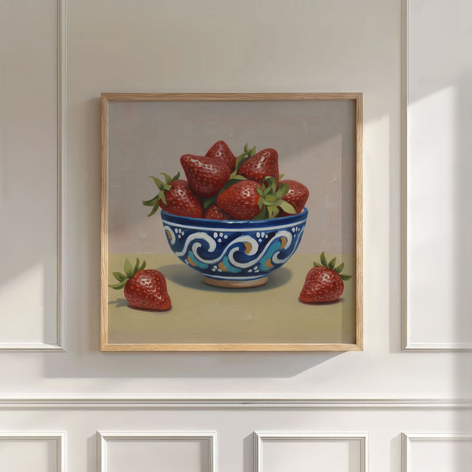 Countryside Strawberries, Square, Wall Art