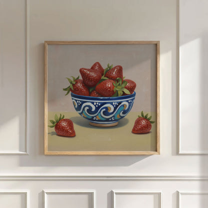 Countryside Strawberries, Square, Wall Art