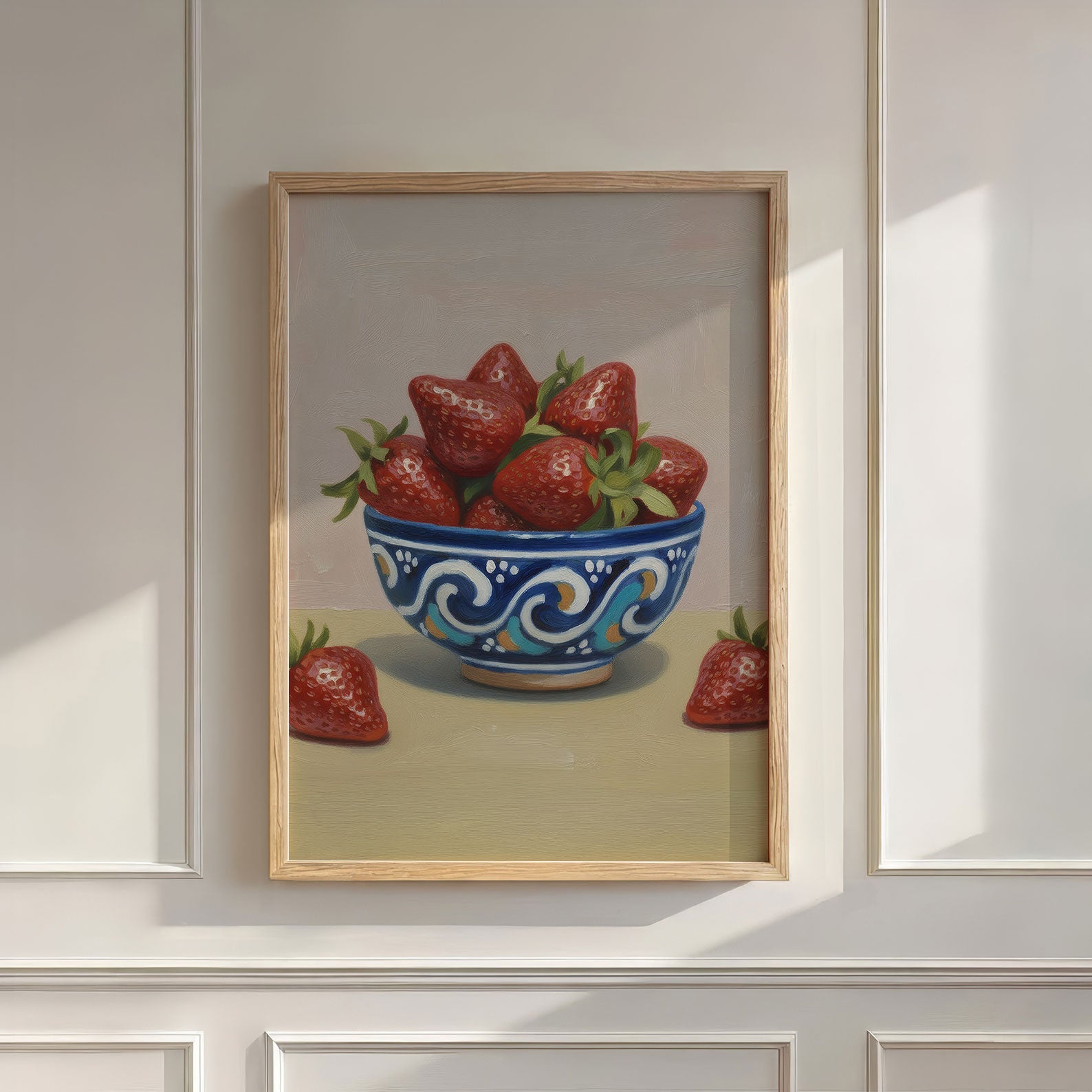 Countryside Strawberries, Vertical, Wall Art