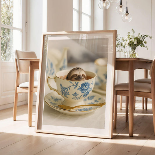 Cozy Tea Time III, Vertical, Framed Art