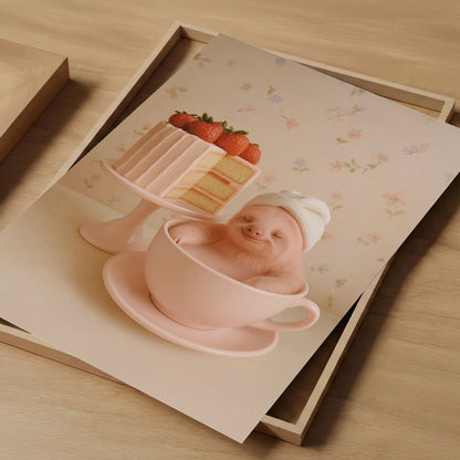Cozy Tea Time II, Vertical, Art Print