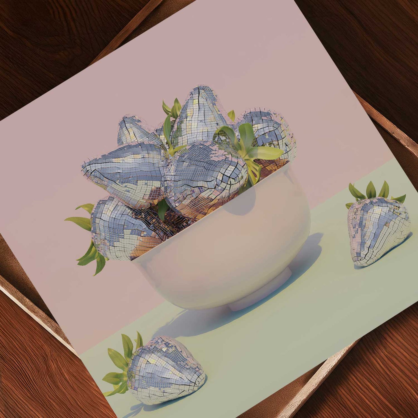 Disco Berry Bowl III, Square, Art Print