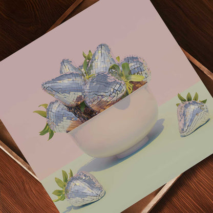 Disco Berry Bowl III, Square, Art Print