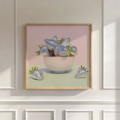 Disco Berry Bowl III, Square, Wall Art