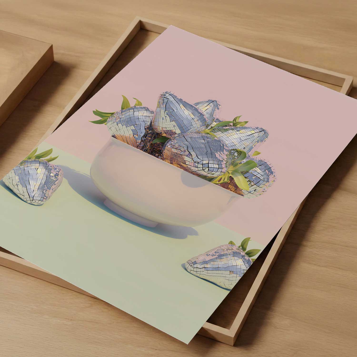 Disco Berry Bowl III, Vertical, Art Print