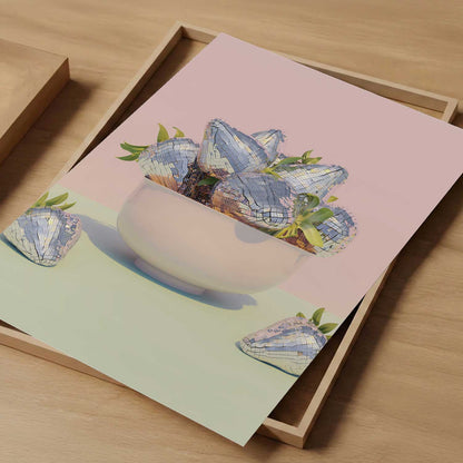 Disco Berry Bowl III, Vertical, Art Print