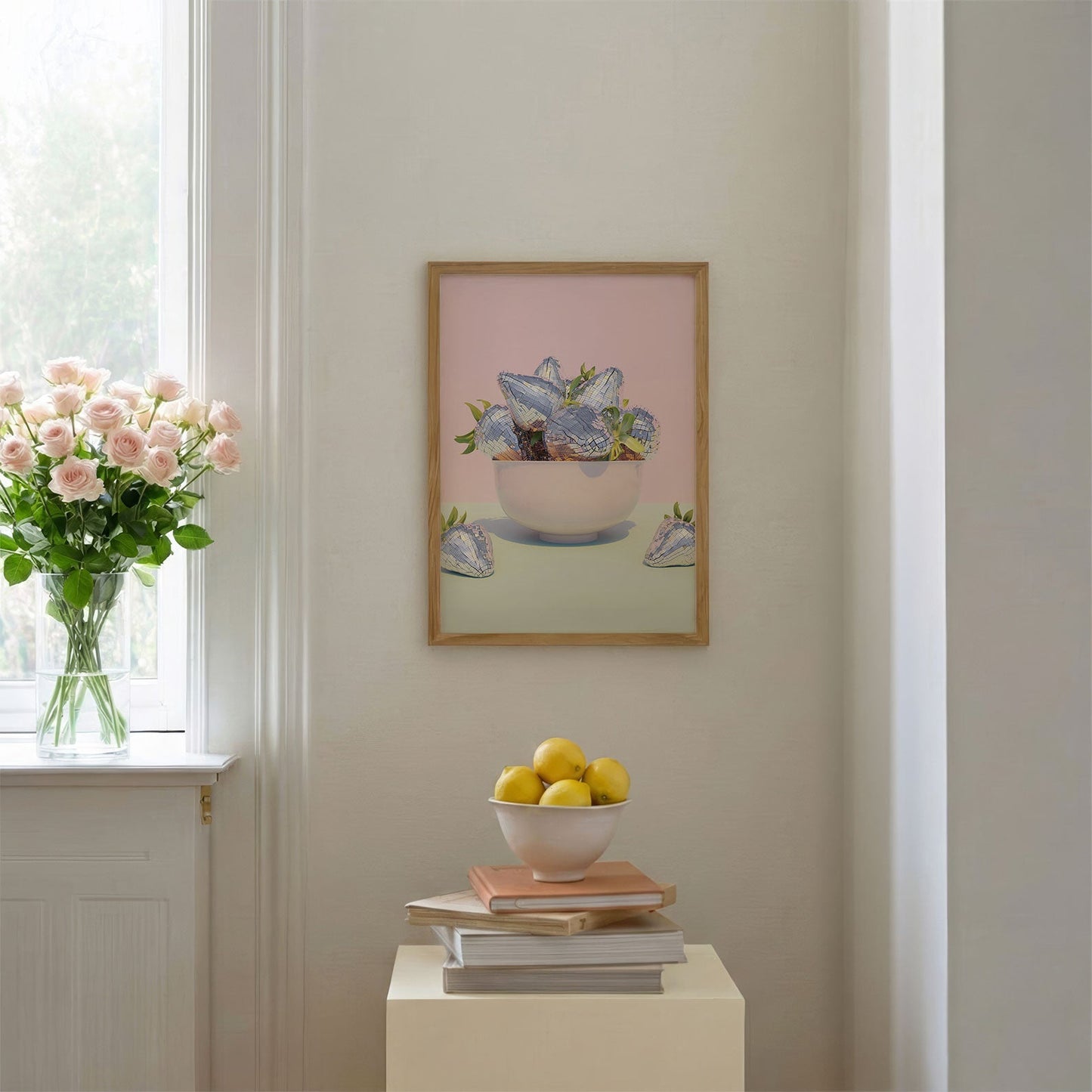Disco Berry Bowl III, Vertical, Framed Art