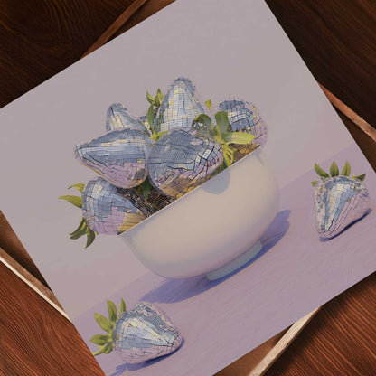 Disco Berry Bowl I, Square, Art Print