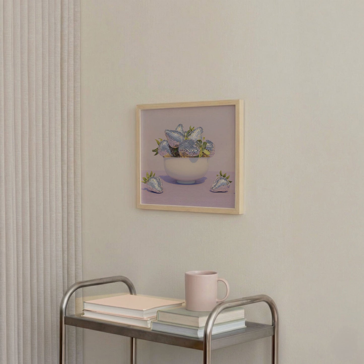 Disco Berry Bowl I, Square, Framed Art