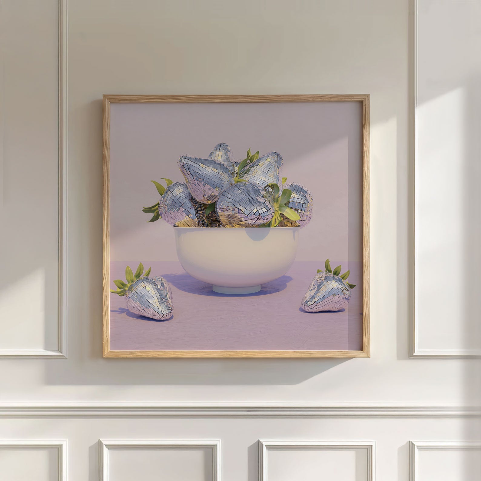 Disco Berry Bowl I, Square, Wall Art