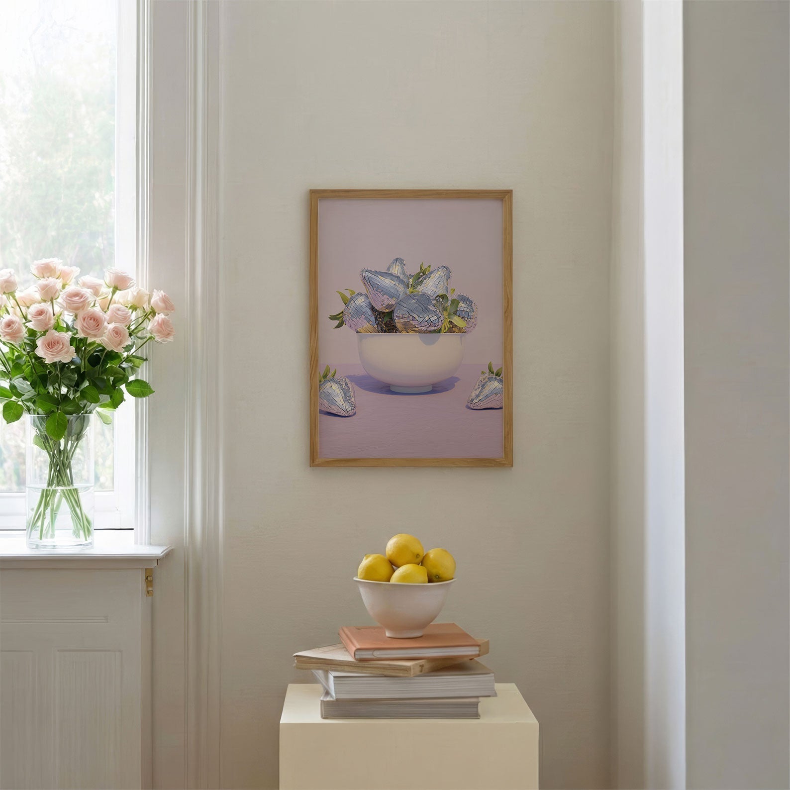 Disco Berry Bowl I, Vertical, Framed Art