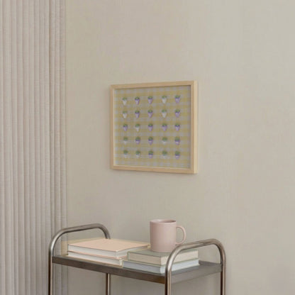 Disco Berry Grid II, Square, Framed Art