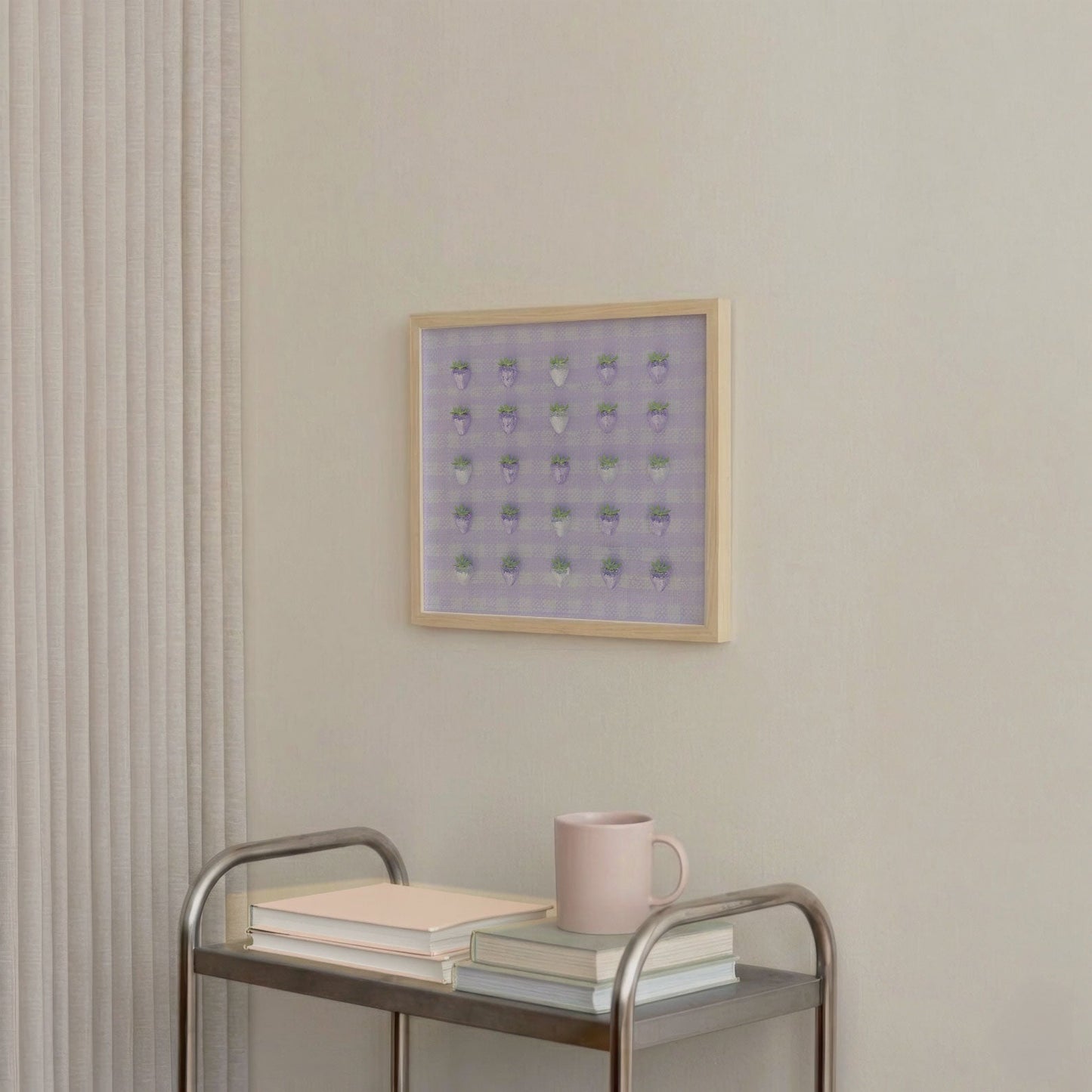 Disco Berry Grid, Square, Framed Art
