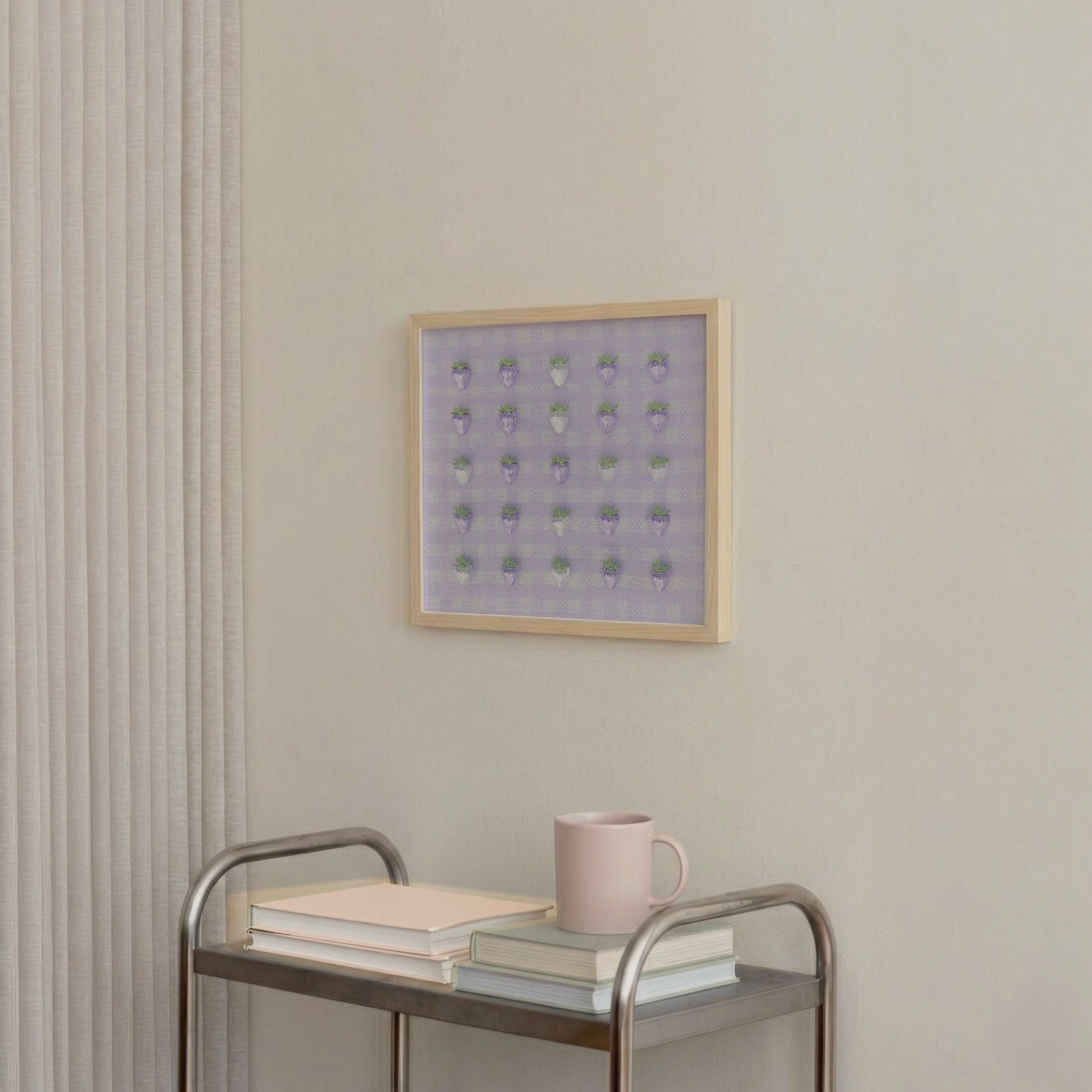 Disco Berry Grid, Square, Framed Art