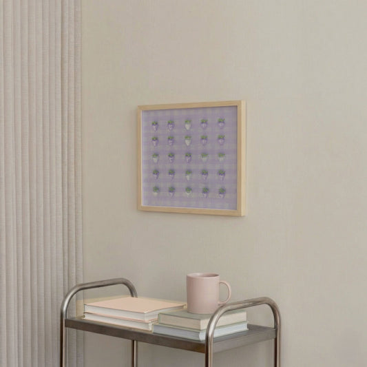 Disco Berry Grid, Square, Framed Art