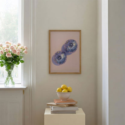Disco Blueberries II, Vertical, Framed Art