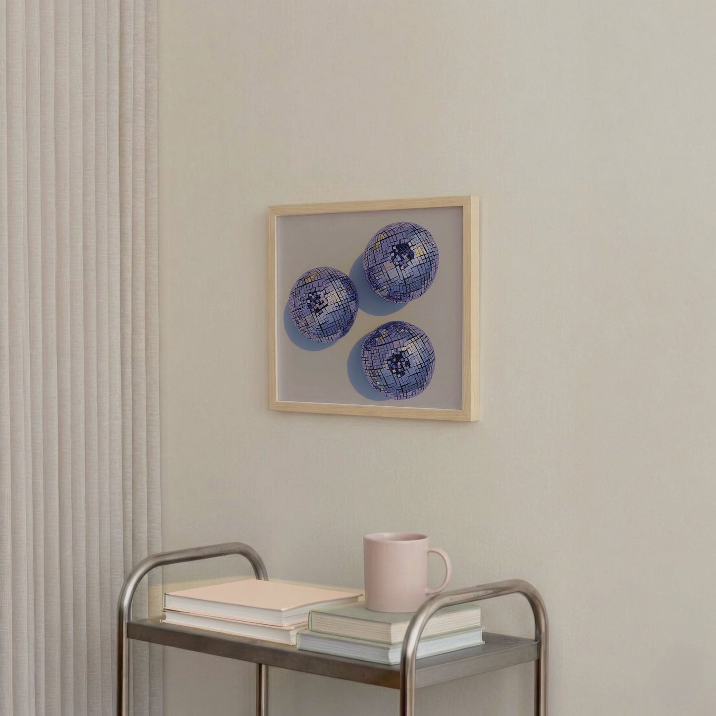 Disco Blueberries I, Square, Framed Art