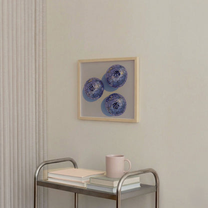 Disco Blueberries I, Square, Framed Art