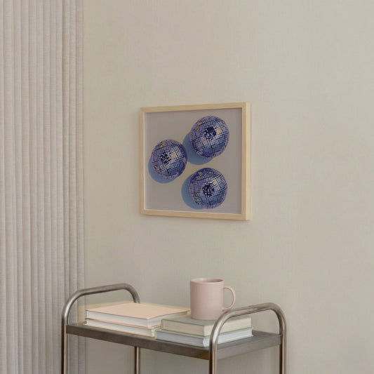 Disco Blueberries I, Square, Framed Art