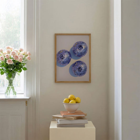 Disco Blueberries I, Vertical, Framed Art