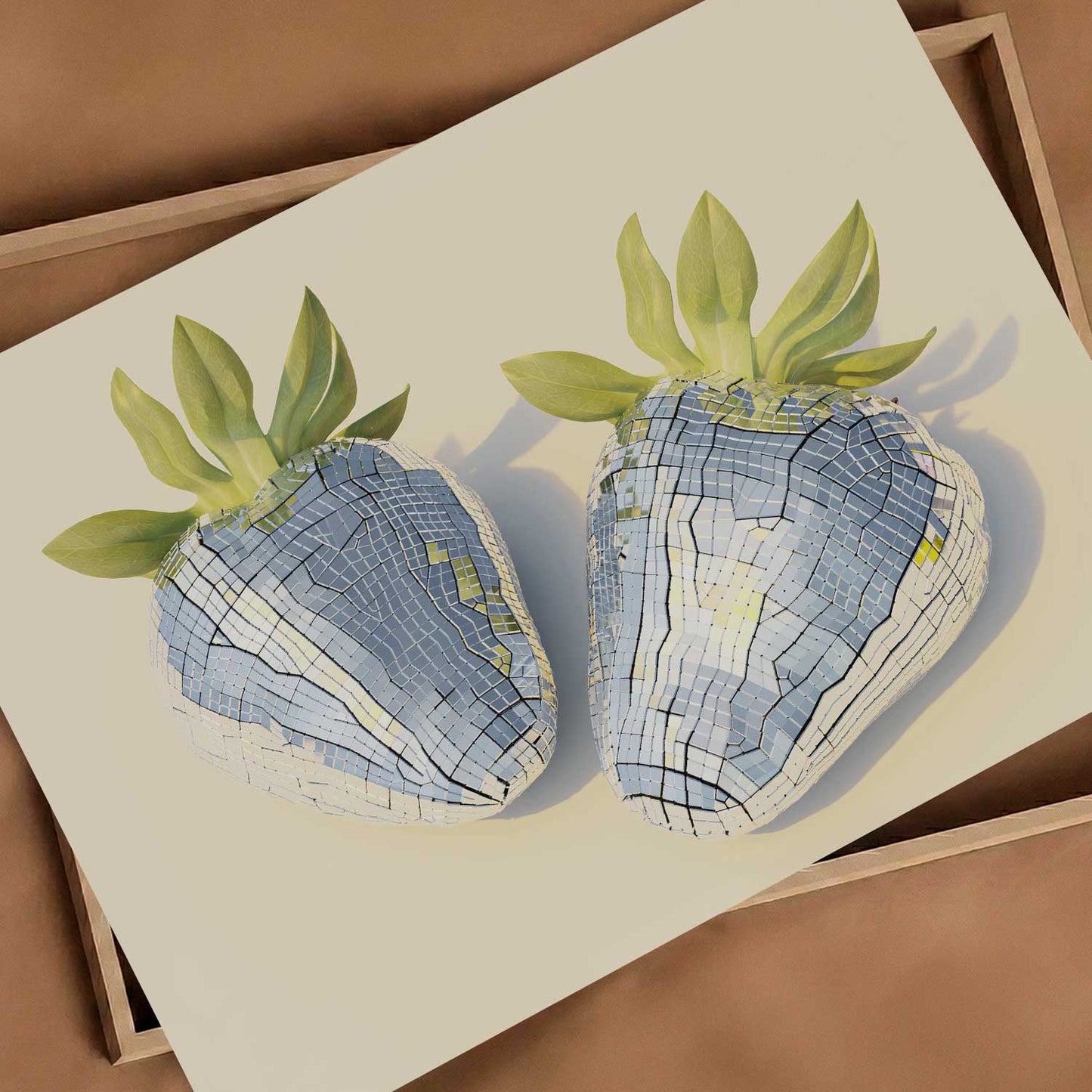 Disco Strawberries, Horizontal, Art Print