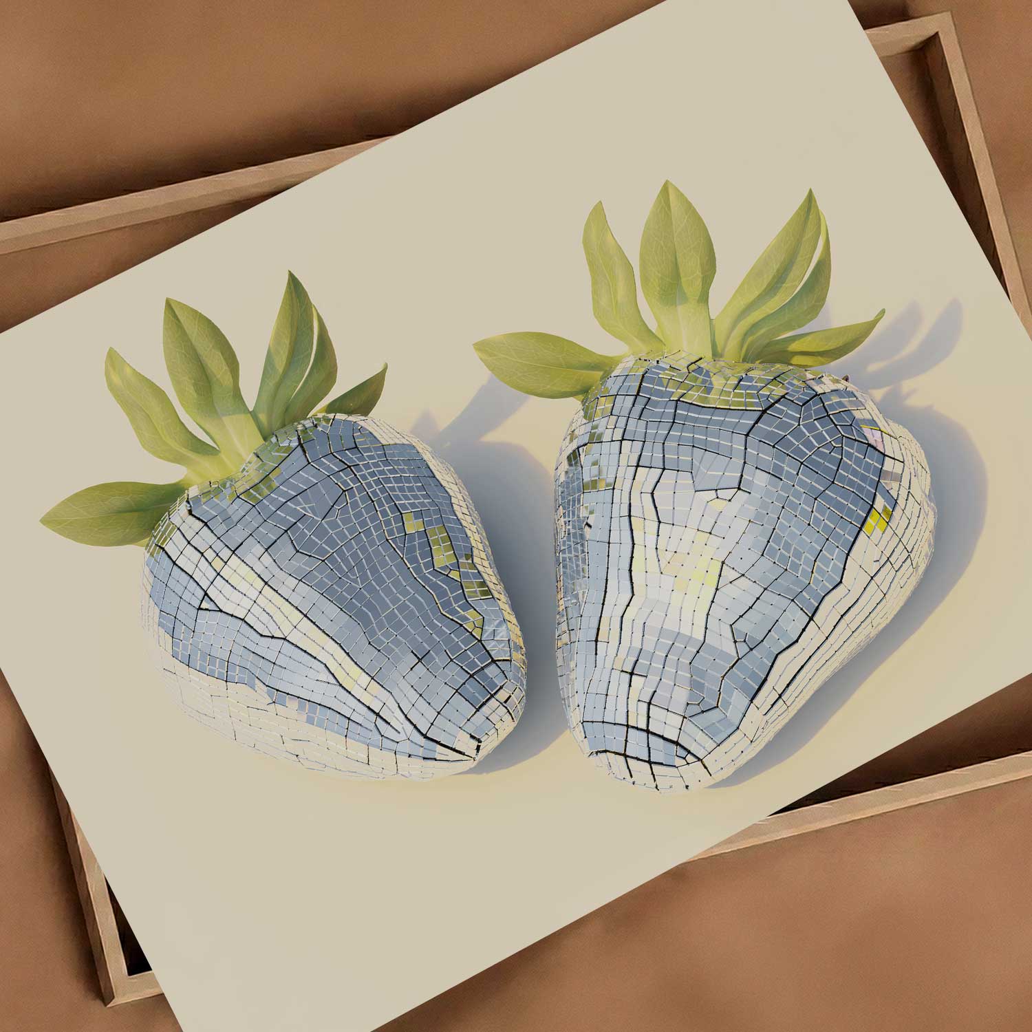 Disco Strawberries, Horizontal, Art Print