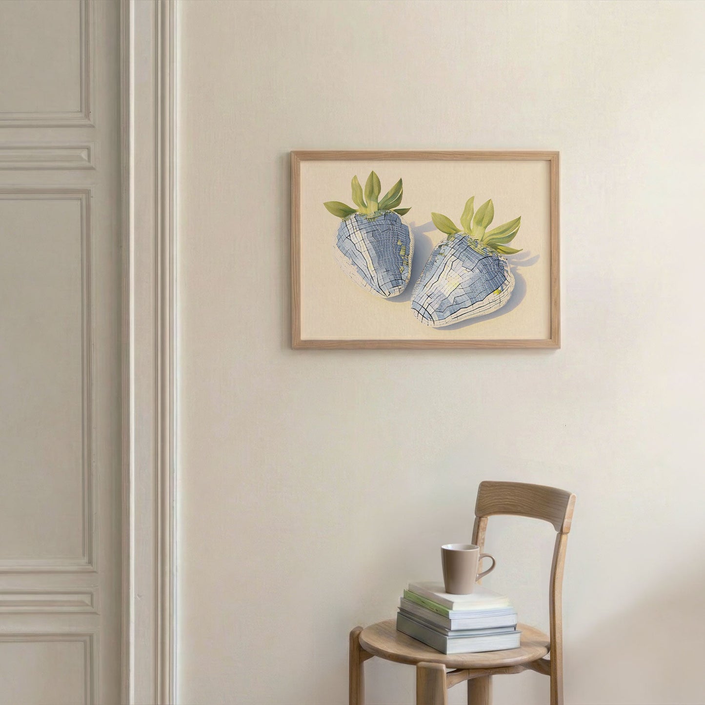 Disco Strawberries, Horizontal, Framed Art