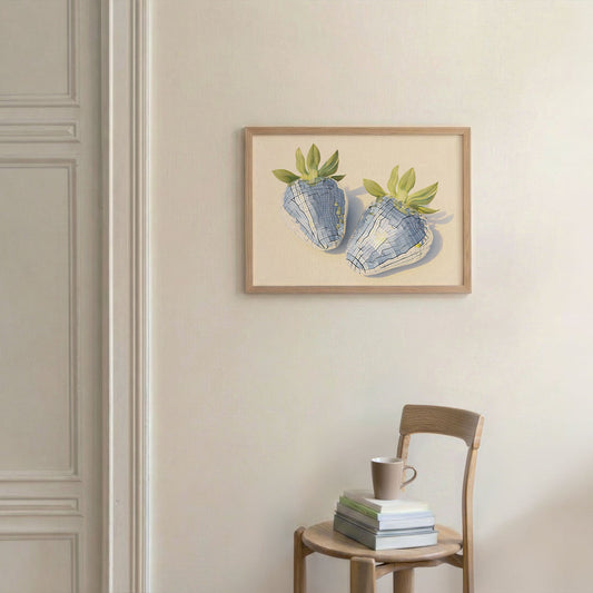 Disco Strawberries, Horizontal, Framed Art