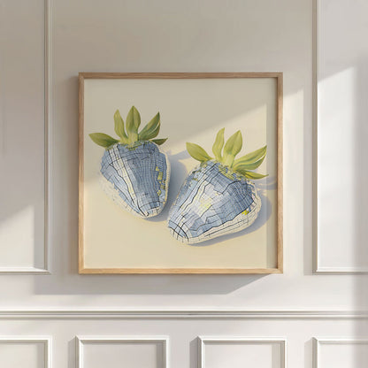 Disco Strawberries, Square, Wall Art