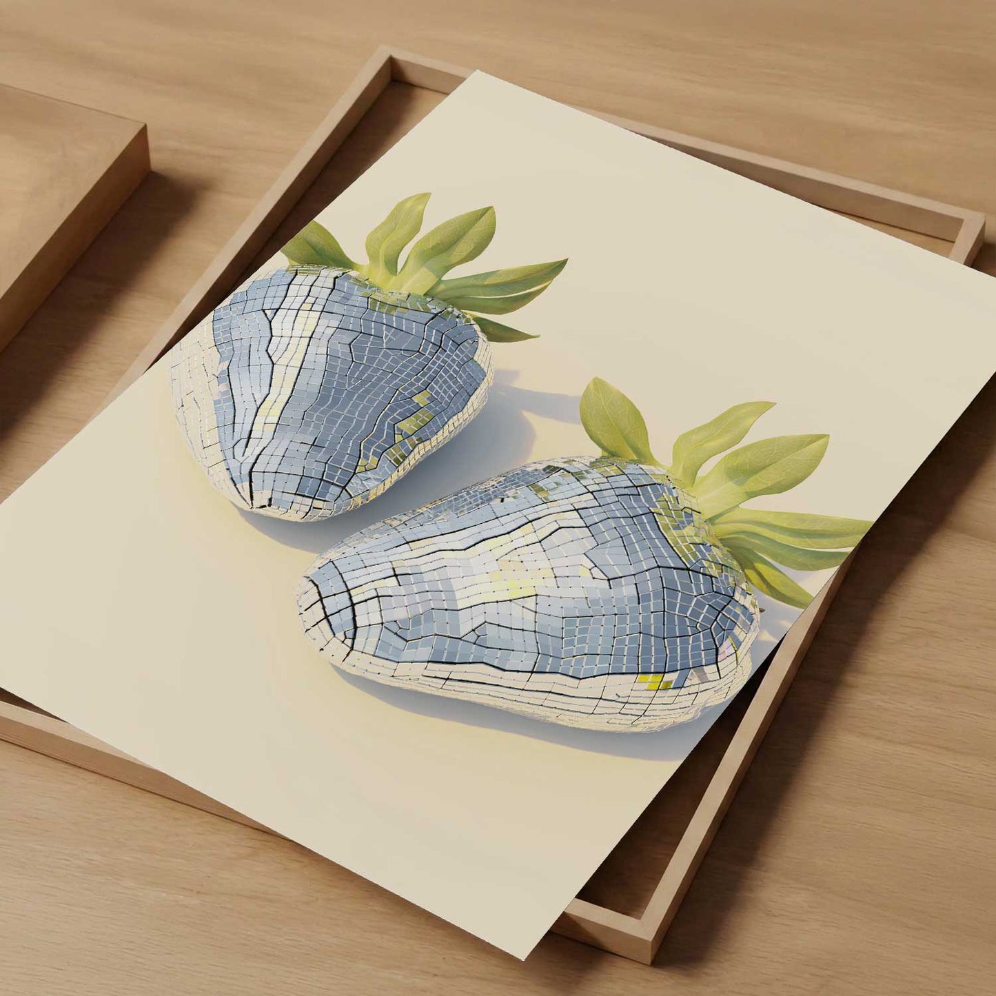 Disco Strawberries, Vertical, Art Print