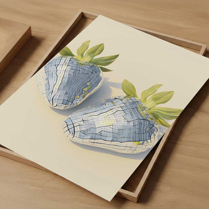 Disco Strawberries, Vertical, Art Print
