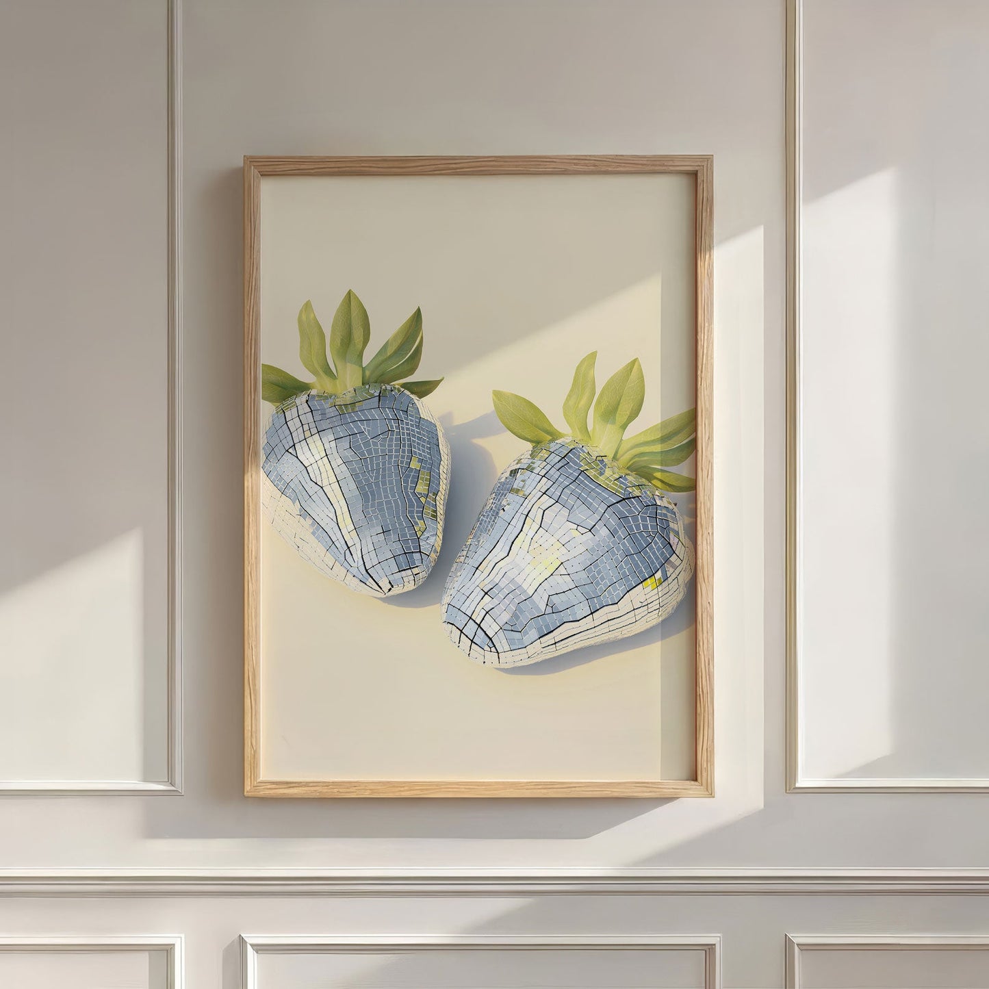 Disco Strawberries, Vertical, Wall Art