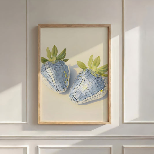 Disco Strawberries, Vertical, Wall Art
