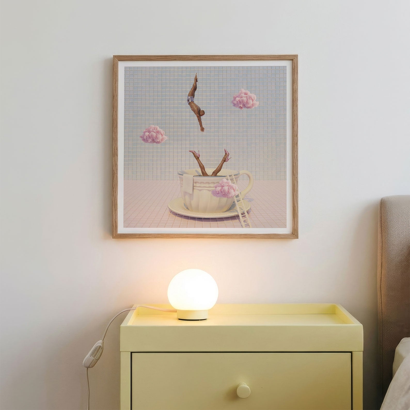 Dive Into Pink Dream, Square, Framed Art